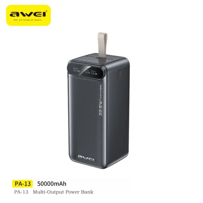 Awei PA-13 50000mAh 22.5W Fast Charging Powerbank Awei PA-13 50000mAh 22.5W Fast Charging Powerbank