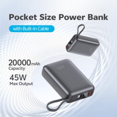 QCY PB20C 20000mAh 45W PD Fast Charging Mini Power bank